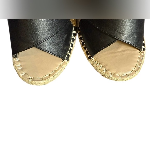 Charles David Black Beige Wedge Sandals Size 6.5 - Picture 8 of 11